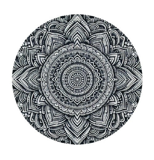 Shangniulu  Round Table Fitted Table Cover with Elastic Edged Retro Boho Indian Mandala Waterproof Table  for Party Kitchen Dining Indoor Outdoor Table