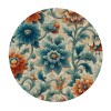 Shangniulu Round Table Fitted Waterproof Table Cover Watercolor Retro Flower,Elastic Edged Washable Table s for Kitchen Dinning Picnic Party Decor Purple Leaves on Short Plush