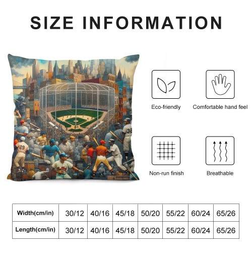 Shangniulu  New York Baseball Full Embroidery pillow Cover Outdoor Sports Decorative pillow Covers for Home Bedroom Living Room Boys Room Decor Gift pillowcase Square Cushion Covers