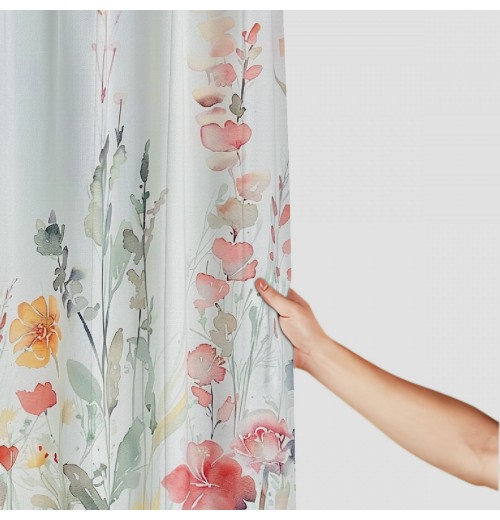 Shangniulu Beautiful Floral Shower Curtain for Your Bathroom - A Stylish Curtain That Fits Perfect to Every Bath Decor - Ideal to Brighten Up Your Cute Botanical Bathroom at Home with Plants