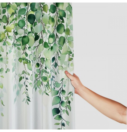 Shangniulu Beautiful Floral Shower Curtain for Your Bathroom - Stylish Green Plant Shower Curtain for Bathroom Partitions, Decoration