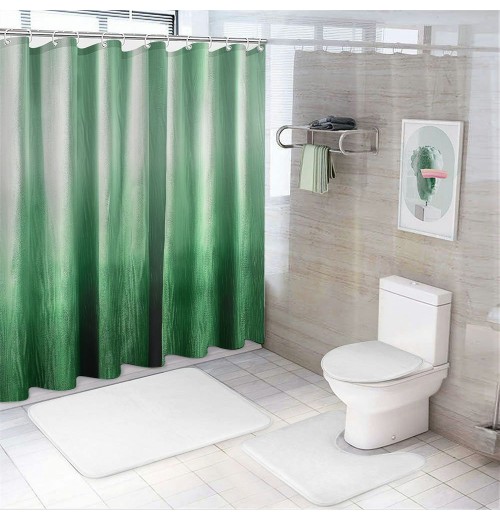 Shangniulu Green Shower Curtain, Shower Curtains for Bathroom, Waterproof Shower Curtains Comes with Hooks