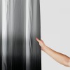 Shangniulu Black and white Shower Curtain, bathroom gradient embossed Shower Curtain, waterproof Shower Curtain with hooks