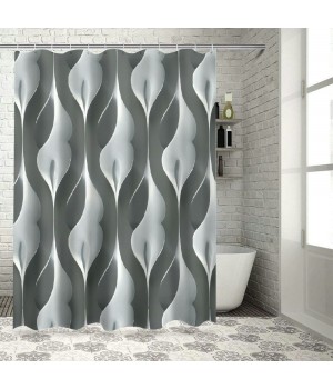 Shangniulu Dark Grey Fabric Shower Curtain, Waterproof Design and Polyester, Quick-Drying, Heavy Duty Shower Curtains Set for Bathroom, Durable and Washable with Hooks