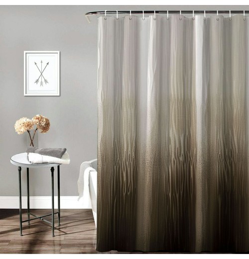 Shangniulu Brown Shower Curtain, Washable Shower Curtains for Bathroom, Waterproof Shower Curtains Comes with Hooks