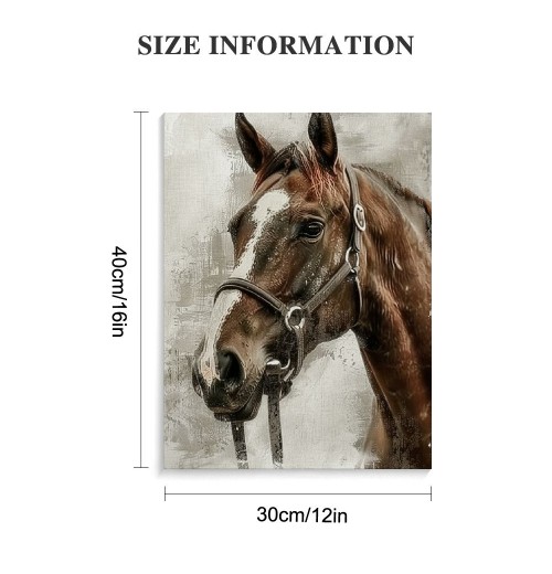 QKZF Vintage Horse Canvas Wall Art Brown Horse Canvas Pictures Wall Decor Farmhouse Animals Canvas Painting Rustic Artwork Canvas Prints Living Room Bedroom Bathroom Office Home Wall Decoration