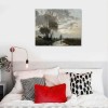 QKZF Canvas Wall Art for Living Room Decor, Vintage Meadow with Flowers Painting Wall Art Prints Bedroom Home Bathroom Decor