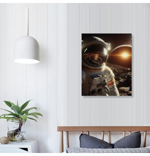 QKZF Astronaut Canvas Wall Art Astronaut Pop Art Canvas Painting Posters and Prints Wall Art Pictures for Kid Room Home Decor