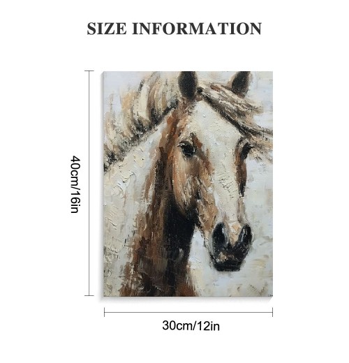 QKZF Horse Canvas Wall Art Rustic Farmhouse Wall Decor for Bedroom Bathroom Brown Paintings Artwork