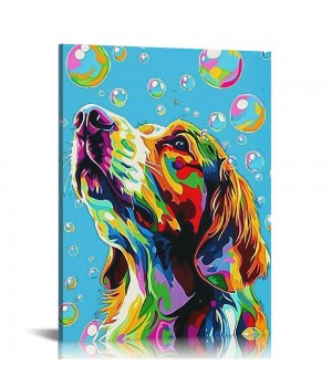 QKZF Canvas Print Wall Art Decor,Colorful Dog Bubbles Wall Art Print, Print Wall Decor, Suitable For Office Study Wall Decoration