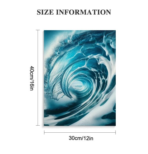 QKZF Canvas Wall Art for Living Room, Canvas Wall Art Framed Modern Hanging Wall Decor Sea Wave Pictures Poster Bathroom Bedroom Home ()