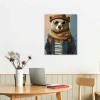 QKZF Canvas Wall Art,Cute Bear Print Canvas Painting for Bedroom Living Room Kitchen Bathroom Corridor Dining Room Hotel Decor