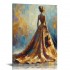 QKZF Abstract Oil Paintings Wall Art Modern Canvas Wall Art Musical Girl Framed Textured Artwork for Home Decorations