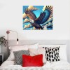 QKZF Flying Eagle Canvas Wall Art Modern Wall Decor Gallery Canvas Wraps Framed for Living Room Home Bedroom Decoration Modern Framed Artwork Decor Ready to Hang