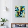 QKZF Elephant Picture Wall Art Colorful Animal Canvas Wall Art Modern Wildlife Artwork for Bathroom Bedroom Office Living Room Paintings Decorations Ready to Hang