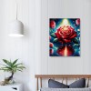 QKZF Red Rose Wall Art Paintings Flower Wall Decor Blue Butterfly and Red Roses Oil Painting Modern Flowers Canvas Painting Artwork for Living Room Bathroom Bedroom Home Decorations&nbsp;