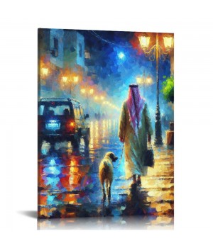 QKZF Canvas Wall Art,Colored Street Lights Print Canvas Painting for Bedroom Living Room Kitchen Bathroom Corridor Dining Room Hotel Decor