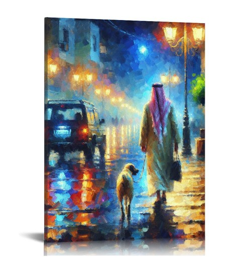 QKZF Canvas Wall Art,Colored Street Lights Print Canvas Painting for Bedroom Living Room Kitchen Bathroom Corridor Dining Room Hotel Decor