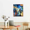 QKZF Canvas Wall Art,Colored Street Lights Print Canvas Painting for Bedroom Living Room Kitchen Bathroom Corridor Dining Room Hotel Decor