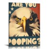 QKZF Eagle Are You Pooping Sign Eagle Wall Decor Eagle Lovers Gift Modern Framed Wall Art For Bathroom Restroom Toilet Home Bar Restaurant Cafe Shop