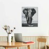 QKZF Black And White Wall Art Canvas Painting Framed Elephant Wall Decor Ready To Hang For Living Room Bedroom Bathroom Home OfficeWall Paintings