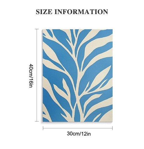 QKZF Canvas Wall Art,Blue Leaves Print Canvas Painting for Bedroom Living Room Kitchen Bathroom Corridor Dining Room Hotel Decor