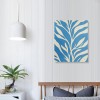 QKZF Canvas Wall Art,Blue Leaves Print Canvas Painting for Bedroom Living Room Kitchen Bathroom Corridor Dining Room Hotel Decor