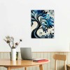 QKZF Blue Tree Flowers Oil Paintings on Canvas Abstract Art Pictures Canvas Wall Art Paintings Modern Home Decor Abstract Paintings Ready to Hang