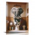 QKZF Elephant Canvas Wall Art Seated on the Home Decor for Bathroom or Framed Artwork Ready to Hang