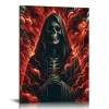 QKZF Canvas Wall Art, Skull Print Canvas Painting for Bedroom Living Room Kitchen Bathroom Corridor Dining Room Hotel Decor