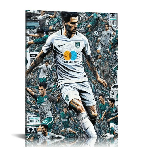 QKZF Canvas Wall Art,Football Wall Decor Bedroom for Living Room Sport Room Gift for Fan Football