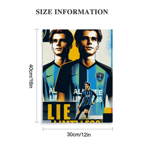 QKZF Canvas Wall Art,Football Superstar Canvas Painting for Bedroom Living Room Corridor Dining Room Hotel Decor for Fan Football Gift