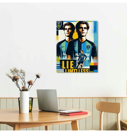 QKZF Canvas Wall Art,Football Superstar Canvas Painting for Bedroom Living Room Corridor Dining Room Hotel Decor for Fan Football Gift