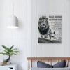 QKZF Canvas Wall Art Pictures for Wall Inspirational Lion Quotes - Painting Wall Décor for Bathroom Bedroom Office Framed Artwork