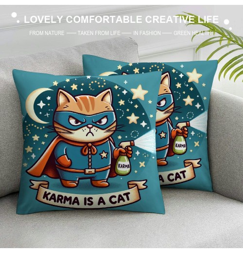 PHYHOO Cute Cat Throw pillow Covers Inspired Music Lover Gifts Fan Singer Merch for Women Cat Mom Teacher pillow Covers Home Office Couch Sofa Bed Living Room Decor