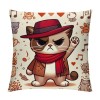 PHYHOO Cute Cat Throw pillow Covers Music Lover Gifts Fan Singer Merch for Women Cat Mom pillow Covers Home Office Couch Sofa Bed Living Room Decor