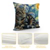 PHYHOO Abstract Cat Throw pillow Cover Funny Cat Throw pillowcase for Couch Sofa Bed Bedroom Car Living Decor Van Gogh Art