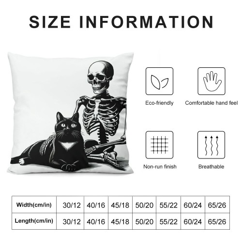 PHYHOO Gift，White Skull and pillow Covers Hallowmas Thanksgiving Farmhouse Outdoor Throw pillowcase Sofa Decorative Cushion Case