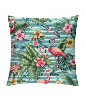 PHYHOO pillow Covers, Flamingo Pattern Design Double-Sided Print Square Cushion Cases for Sofa Bedroom Car Decorative