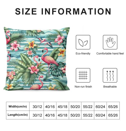 PHYHOO pillow Covers, Flamingo Pattern Design Double-Sided Print Square Cushion Cases for Sofa Bedroom Car Decorative