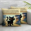 PHYHOO Funny Cat Gifts, Black Cat Mom Gifts, , Cat Gifts for , Cat Gifts for Women, Throw pillowcase Flannel Sofa Couch Decorative Cushion Case