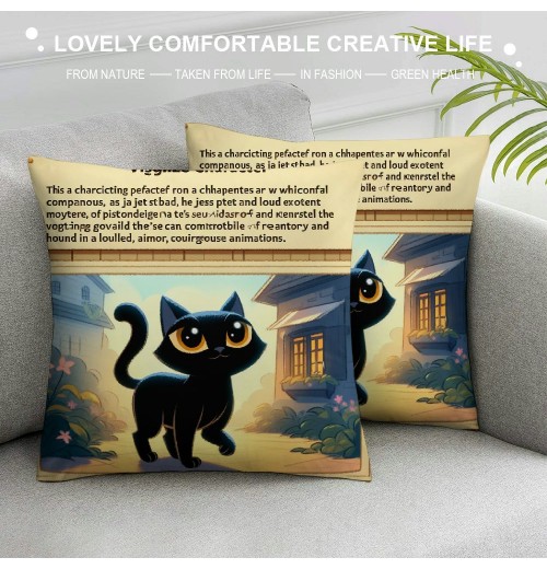 PHYHOO Funny Cat Gifts, Black Cat Mom Gifts, , Cat Gifts for , Cat Gifts for Women, Throw pillowcase Flannel Sofa Couch Decorative Cushion Case