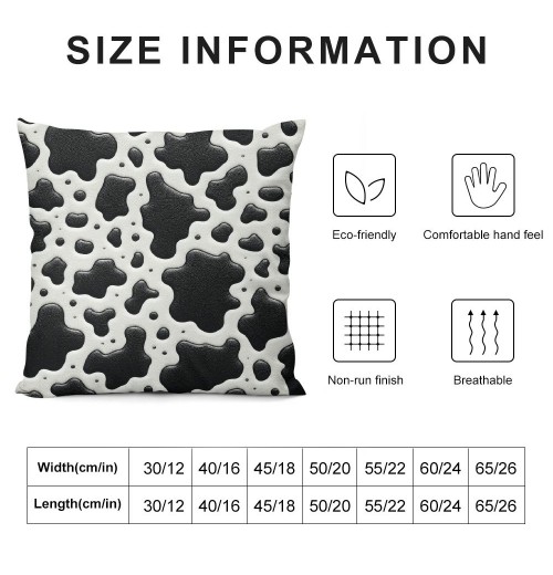 PHYHOO Short Plush pillow Covers,Cow Print Pattern Double-Sided Print Square Cushion Cases for Sofa Bedroom Car Decorative