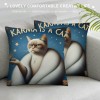 PHYHOO Cute Cat Throw pillow Covers Fan Singer for Women Cat Mom Teacher pillow Covers Home Office Couch Sofa Bed Living Room Decor