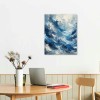 QKZF Canvas Wall Art,Blue Waves Print Canvas Painting for Bedroom Living Room Kitchen Bathroom Corridor Dining Room Hotel Decor