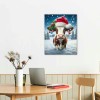 QKZF Canvas Print Wall Art Decor,Christmas Cow Wall Art Print, Print Wall Decor, Suitable For Office Study Wall Decoration