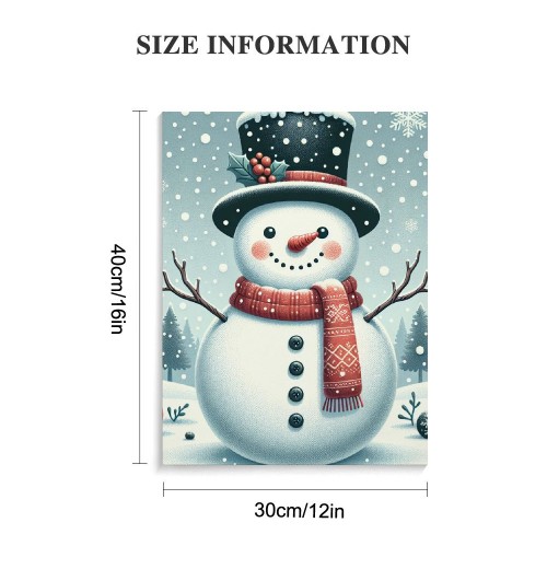 QKZF Canvas Print Wall Art Decor,Snowman In The Snow Wall Art Print, Print Wall Decor, Suitable For Office Study Wall Decoration