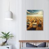 QKZF Canvas Wall Art,Blue Field Sky Print Canvas Painting for Bedroom Living Room Kitchen Bathroom Corridor Dining Room Hotel Decor