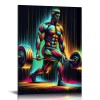 QKZF Canvas Wall Art,Man Lifting Weights Print Canvas Painting for Bedroom Living Room Kitchen Bathroom Corridor Dining Room Hotel Decor