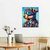 QKZF Canvas Wall Art,Dog Looking Out Print Canvas Painting for Bedroom Living Room Kitchen Bathroom Corridor Dining Room Hotel Decor